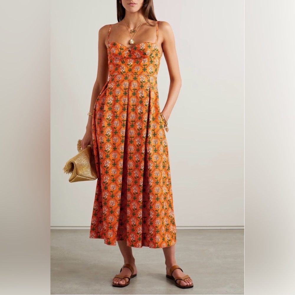 NWT AGUA BY AGUA BENDITA Mambo Herbal Floral Midi Dress